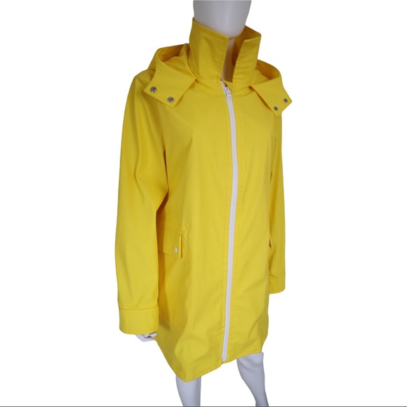 J. Crew Jackets & Blazers - J.Crew Yellow Rain Rubber Vinyl Coat XL